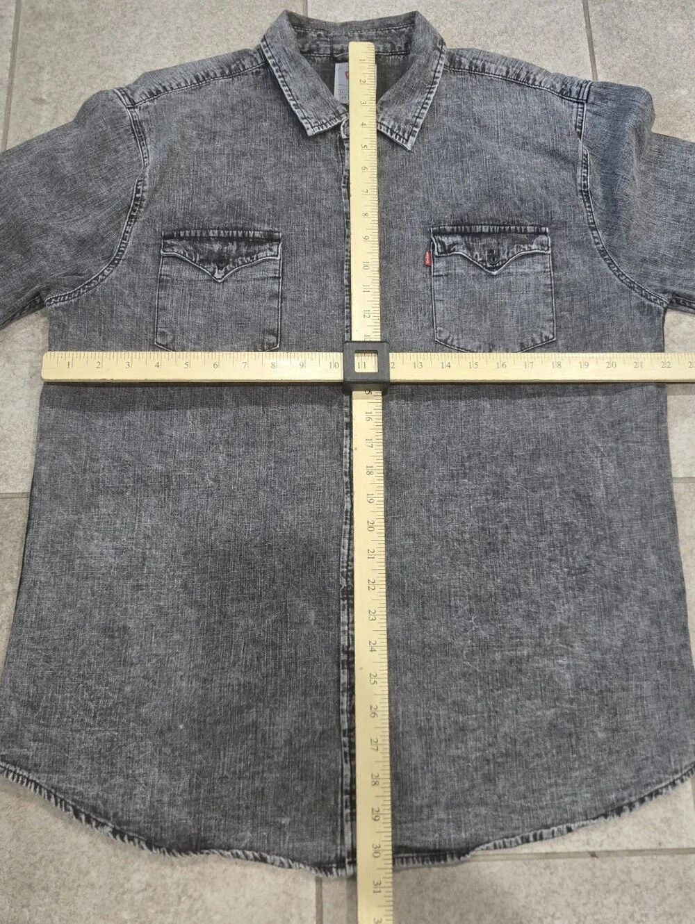 Levi's Men's Black Washed Denim Shirt